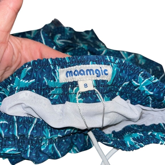 Maamgic kids boys swim trunks palm trees blue 8 bathing suit swimsuit - Picture 4 of 4